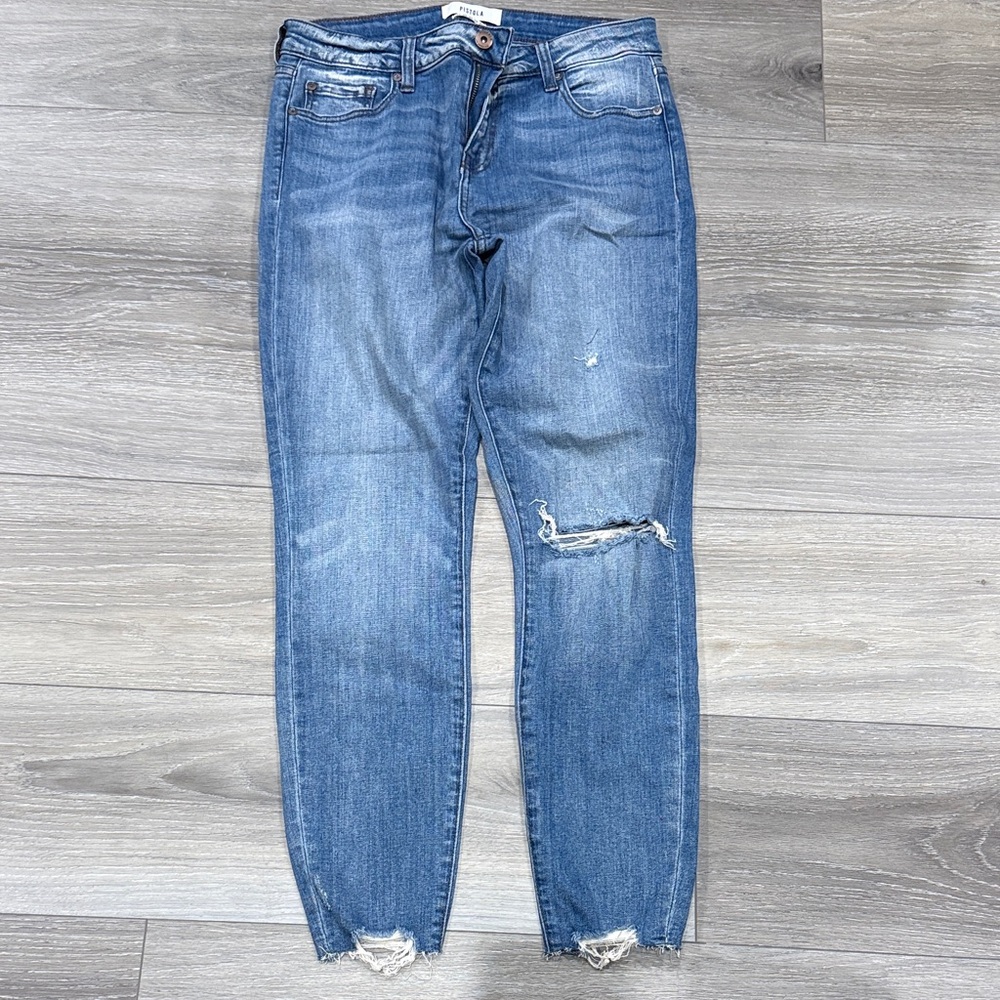 Pistola Women’s Distressed Blue Jeans, size 30